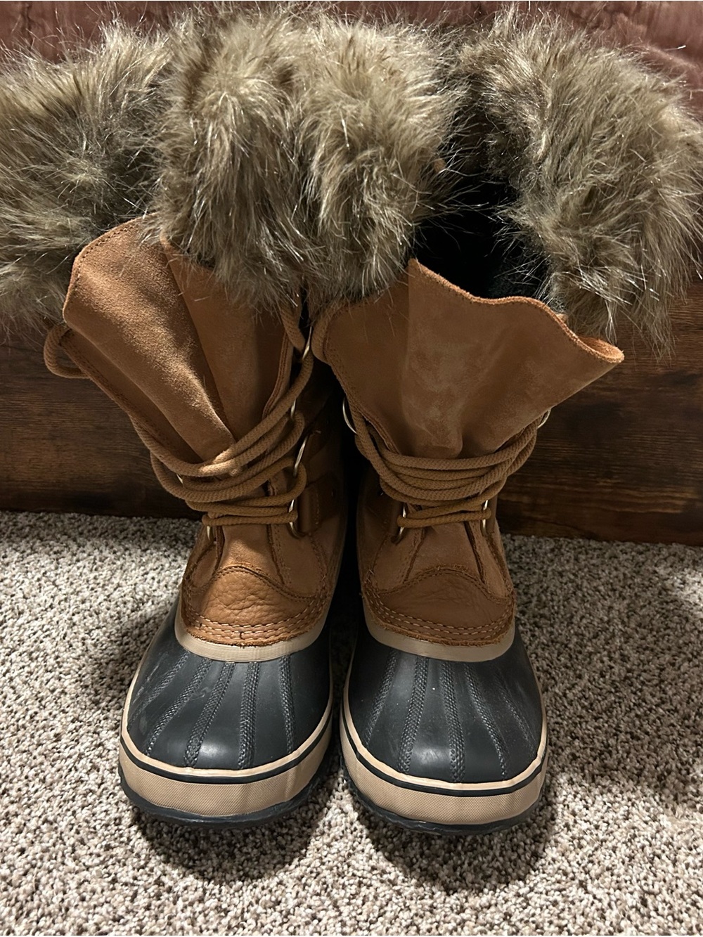 Sorel Brown | Lace-Up Waterproof Winter Boots | Insulated | Tan + Black